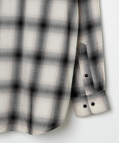 WEGO（ウィゴー）の「WEGO/オンブレチェックBIGシャツ（シャツ/ブラウス・メンズ・ブラック系その他2/ベージュ系その他2・LARGE/MEDIUM）」の17枚目の写真