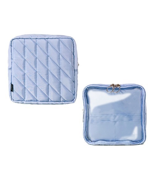 Hamee（ハミィ）の「Melia キルティング ガジェット アクスタ ポーチ (L)（ポーチ・レディース・ミント/ブルー/アイボリー/パープル・L size）」の14枚目の写真