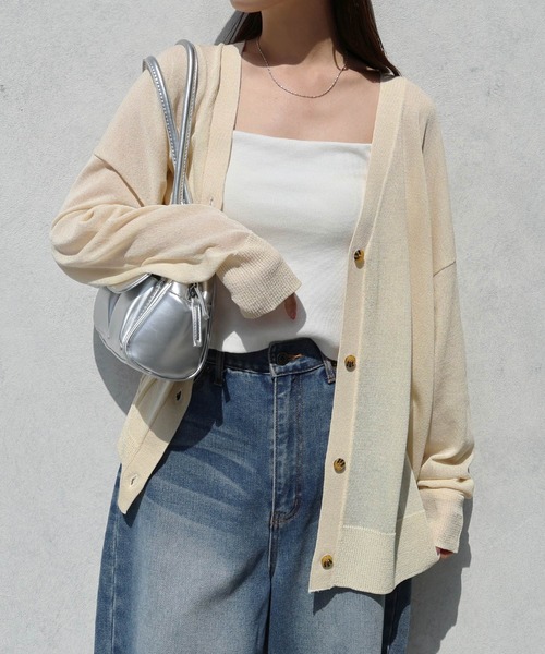 新品⭐︎エムプルミエ⭐︎UVカットラウンドネック半袖カーディガン　シアー　ブラック 新品⭐︎エムプルミエ⭐︎UVカットラウンドネック半袖