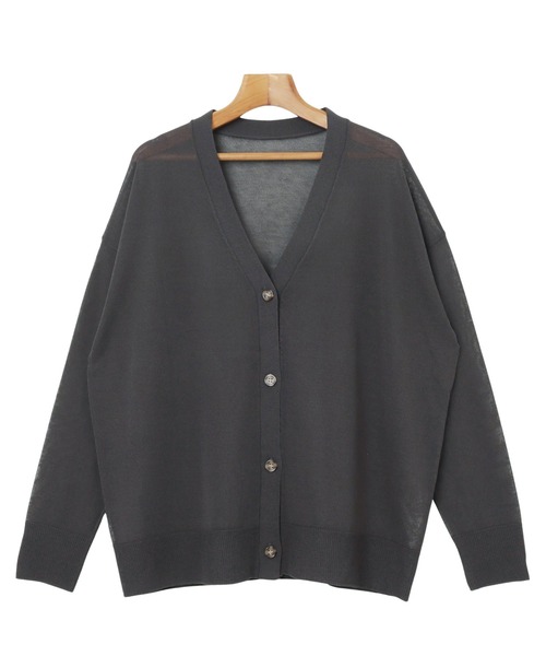 新品⭐︎エムプルミエ⭐︎UVカットラウンドネック半袖カーディガン　シアー　ブラック m,i,d, navy / Vネックリブ半袖シアーカーディガンが入荷いたし