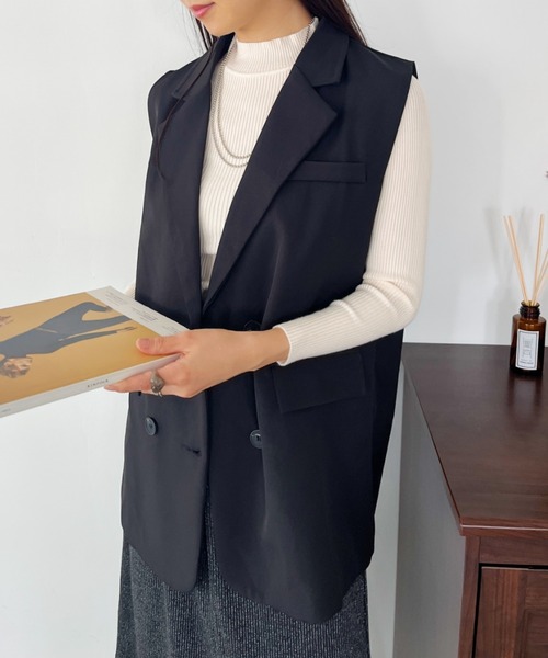 CLEA（クレア）の「シンプルモックネックニットインナートップス（ニット/セーター・レディース・アイボリー/ブラック/ブルー/ホワイト/ブラウン/ライトグレー/レッド/グリーン/ピンク・FREE）」の20枚目の写真