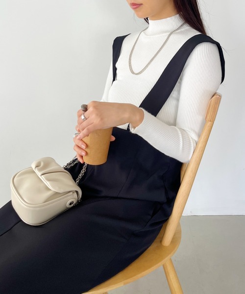 CLEA（クレア）の「シンプルモックネックニットインナートップス（ニット/セーター・レディース・アイボリー/ブラック/ブルー/ホワイト/ブラウン/ライトグレー/レッド/グリーン/ピンク・FREE）」の15枚目の写真