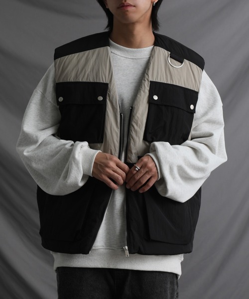 welise（ウェライズ）の「【welise/ウェライズ】マルチポケット オーバーサイズ ユーティリティーベスト（ベスト・メンズ・ブラック/チャコールグレー/ブラック系その他・L/M）」の7枚目の写真