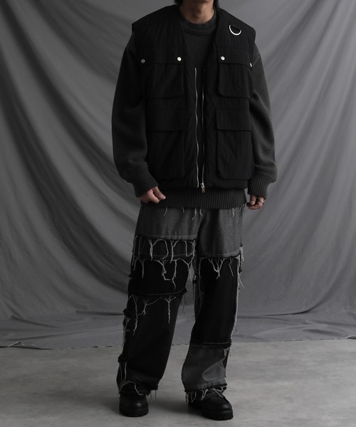 welise（ウェライズ）の「【welise/ウェライズ】マルチポケット オーバーサイズ ユーティリティーベスト（ベスト・メンズ・ブラック/チャコールグレー/ブラック系その他・L/M）」の4枚目の写真