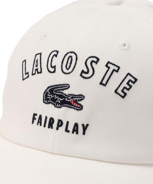 LACOSTE(ラコステ)の「LACOSTE/ラコステ/arch logo 6panel twill cap/アーチロゴ6パネルツイルキャップ(キャップ・メンズ・ホワイト/ブラック/ベージュ・FREE)」の4枚目の写真
