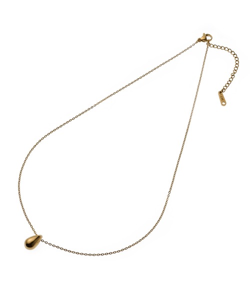 ゴールド ドロップ型チャーム ネックレス40cm♢ K10イエローゴールド ドロップチェーン ネックレス - 【FM FUJI