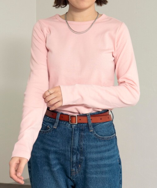 fredy emue(フレディエミュ)の「フライスBASICロンT(Tシャツ/カットソー・レディース・オフホワイト/ブラック/チャコールグレー/ピンク/ベージュ・38)」の8枚目の写真