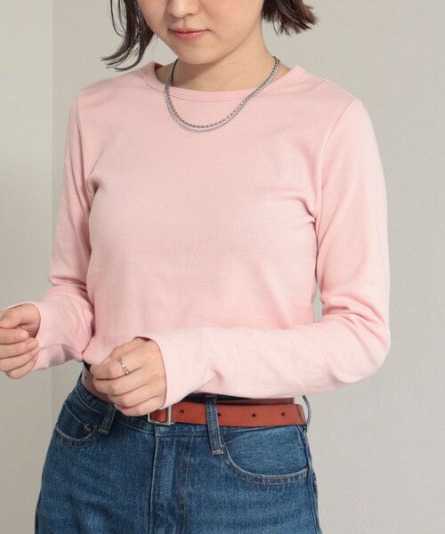 fredy emue(フレディエミュ)の「フライスBASICロンT(Tシャツ/カットソー・レディース・オフホワイト/ブラック/チャコールグレー/ピンク/ベージュ・38)」の9枚目の写真