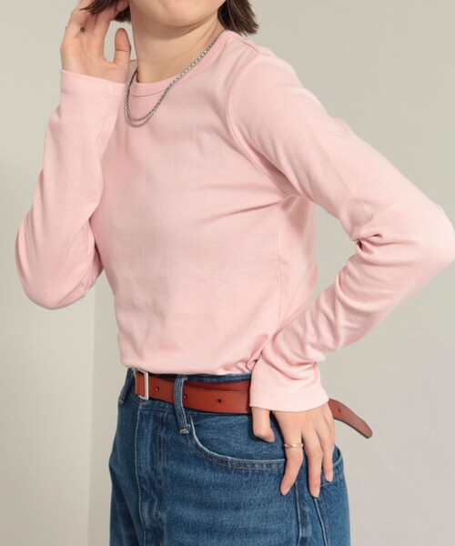 fredy emue(フレディエミュ)の「フライスBASICロンT(Tシャツ/カットソー・レディース・オフホワイト/ブラック/チャコールグレー/ピンク/ベージュ・38)」の11枚目の写真