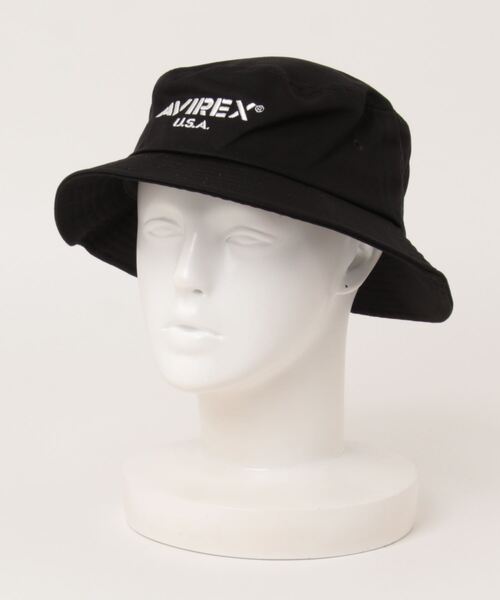 AVIREX（アヴィレックス）の「【AVIREX】 TWILL BUCKET HAT A（ハット・レディース・ブラック/ネイビー/カーキ・FREE）」の2枚目の写真