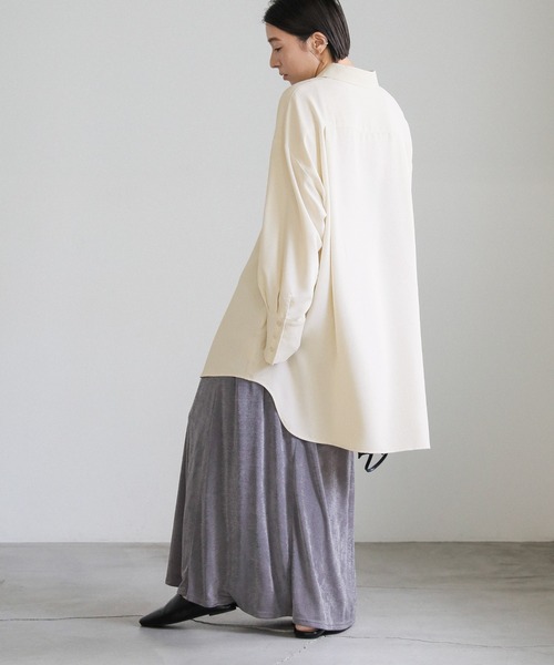 select MOCA（セレクトモカ）の「シルキータッチオーバーシャツ（シャツ/ブラウス・レディース・アイボリー/スモークピンク/グレー・FREE）」の22枚目の写真