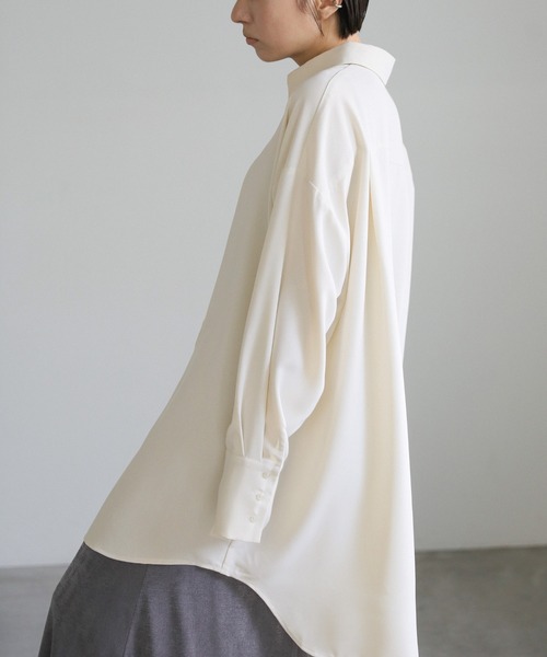 select MOCA（セレクトモカ）の「シルキータッチオーバーシャツ（シャツ/ブラウス・レディース・アイボリー/スモークピンク/グレー・FREE）」の21枚目の写真