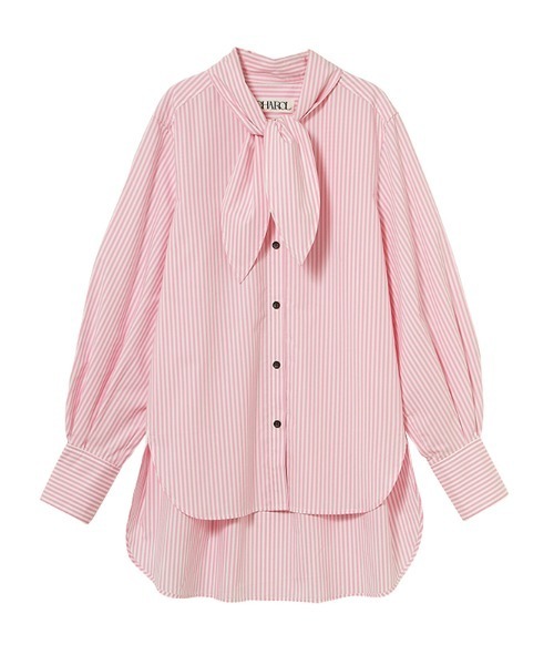 CHAROL(シャロル)の「スカーフネックストライプシャツ(シャツ/ブラウス・レディース・ブルー/ピンク・FREE)」の5枚目の写真