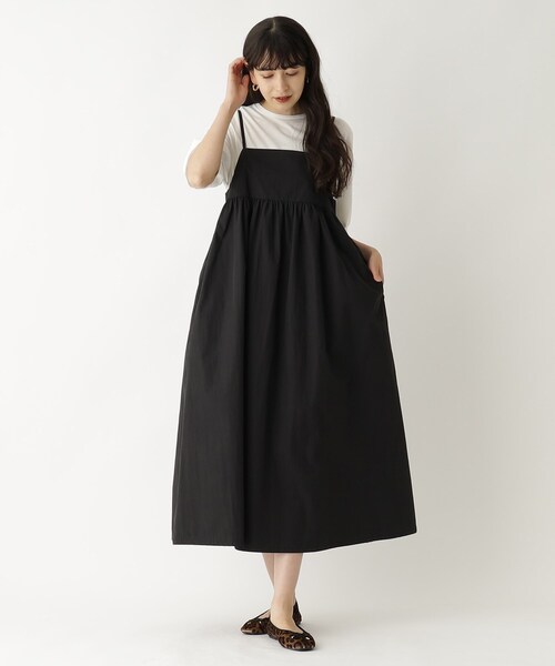 OPAQUE.CLIP（オペークドットクリップ）の「◆《ツインセット》Tシャツ×キャミワンピース【洗濯機洗い可】（ワンピース・レディース・ブラック/ブラウン系その他/チャコールグレー・36/40/38）」の10枚目の写真