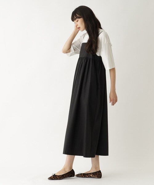 OPAQUE.CLIP（オペークドットクリップ）の「◆《ツインセット》Tシャツ×キャミワンピース【洗濯機洗い可】（ワンピース・レディース・ブラック/ブラウン系その他/チャコールグレー・36/40/38）」の11枚目の写真