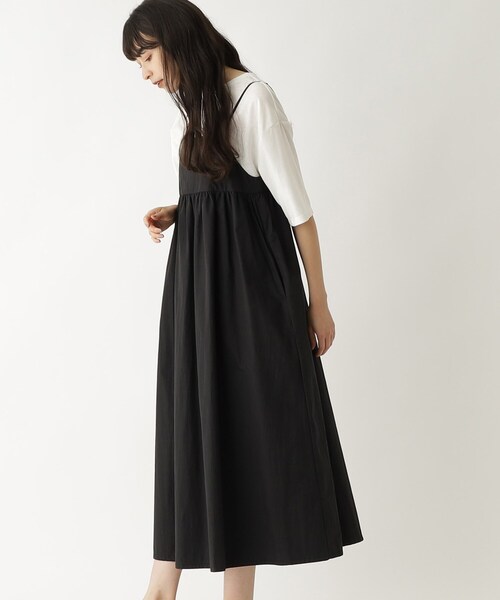 OPAQUE.CLIP（オペークドットクリップ）の「◆《ツインセット》Tシャツ×キャミワンピース【洗濯機洗い可】（ワンピース・レディース・ブラック/ブラウン系その他/チャコールグレー・36/40/38）」の12枚目の写真