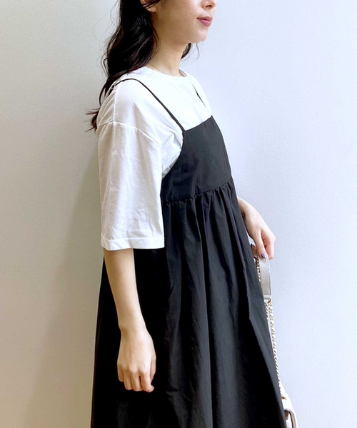 OPAQUE.CLIP（オペークドットクリップ）の「◆《ツインセット》Tシャツ×キャミワンピース【洗濯機洗い可】（ワンピース・レディース・ブラック/ブラウン系その他/チャコールグレー・36/40/38）」の18枚目の写真