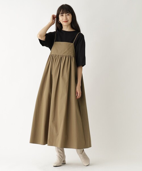 OPAQUE.CLIP（オペークドットクリップ）の「◆《ツインセット》Tシャツ×キャミワンピース【洗濯機洗い可】（ワンピース・レディース・ブラック/ブラウン系その他/チャコールグレー・36/40/38）」の21枚目の写真