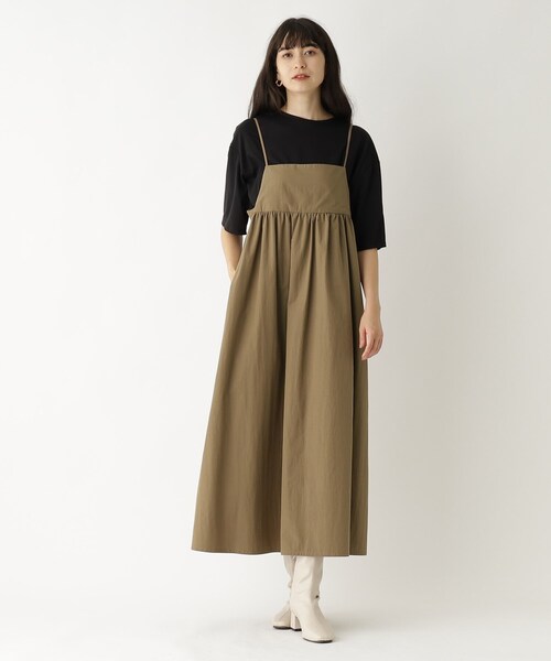 OPAQUE.CLIP（オペークドットクリップ）の「◆《ツインセット》Tシャツ×キャミワンピース【洗濯機洗い可】（ワンピース・レディース・ブラック/ブラウン系その他/チャコールグレー・36/40/38）」の22枚目の写真