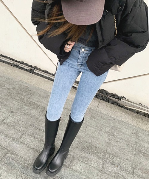 Futier land（フューティアランド）の「美脚チャンキーヒールロングブーツ（ブーツ・レディース・ブラック・40/39/38/36/37）」の15枚目の写真