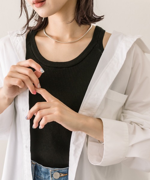 mystic（ミスティック）の「アメスリ2WAYタンクトップ（タンクトップ・レディース・アイボリー/ブラック・FREE）」の2枚目の写真