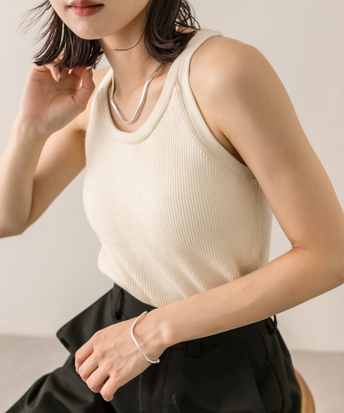 mystic（ミスティック）の「アメスリ2WAYタンクトップ（タンクトップ・レディース・アイボリー/ブラック・FREE）」の3枚目の写真