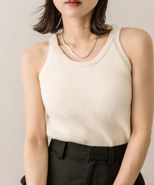 mystic（ミスティック）の「アメスリ2WAYタンクトップ（タンクトップ・レディース・アイボリー/ブラック・FREE）」の4枚目の写真