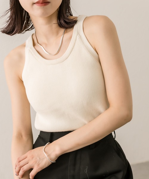 mystic（ミスティック）の「アメスリ2WAYタンクトップ（タンクトップ・レディース・アイボリー/ブラック・FREE）」の5枚目の写真