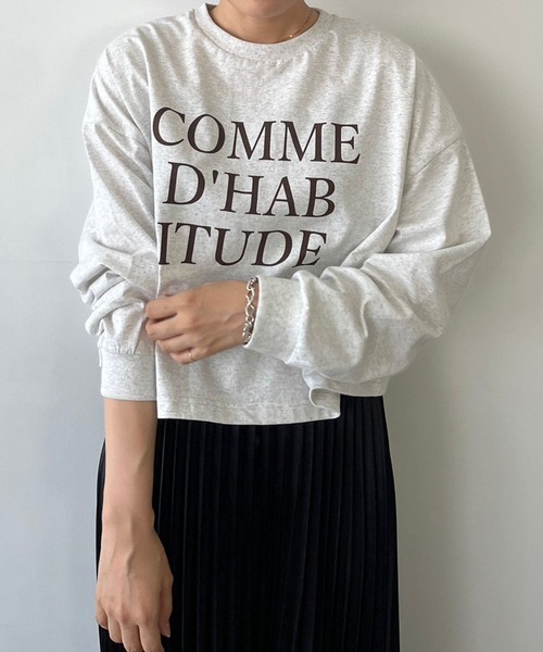 LOWRYS FARM（ローリーズファーム）の「ショートロゴＴシャツロングスリーブ　979557（Tシャツ/カットソー・レディース・オフホワイト/アイボリー/グレー・FREE）」の9枚目の写真