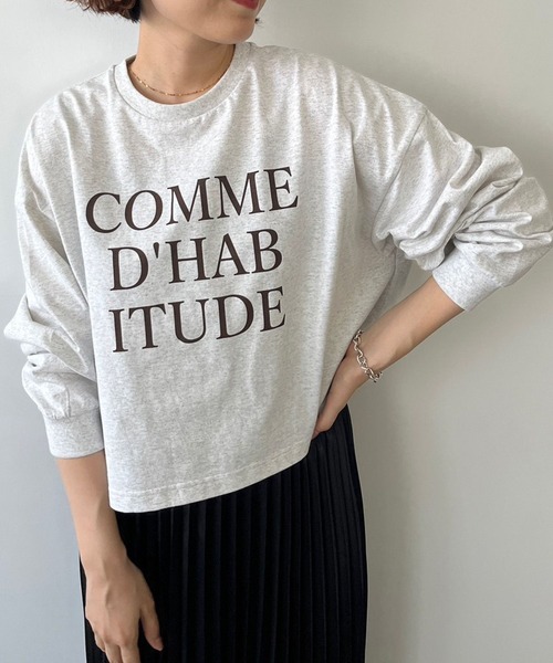 LOWRYS FARM（ローリーズファーム）の「ショートロゴＴシャツロングスリーブ　979557（Tシャツ/カットソー・レディース・オフホワイト/アイボリー/グレー・FREE）」の8枚目の写真