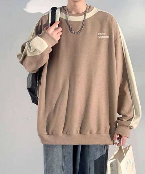 Theater code(シアターコード)の「▲by color cut sew/袖ライン カットソー バイカラー(Tシャツ/カットソー・メンズ・ネイビー/ベージュ/ブラック・2/3)」の11枚目の写真