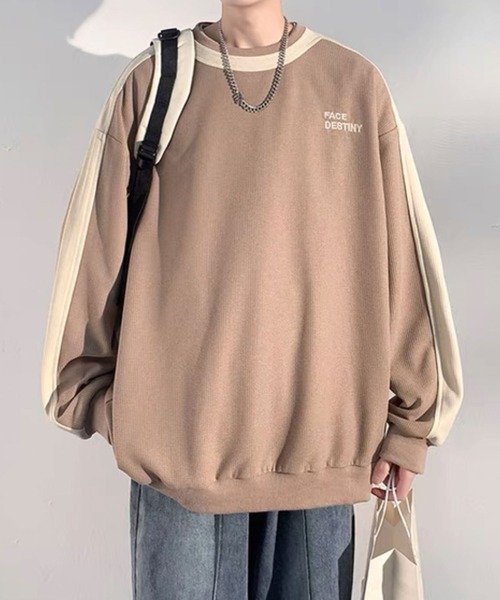 Theater code(シアターコード)の「▲by color cut sew/袖ライン カットソー バイカラー(Tシャツ/カットソー・メンズ・ネイビー/ベージュ/ブラック・2/3)」の9枚目の写真