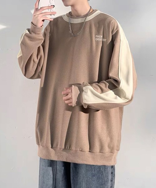 Theater code(シアターコード)の「▲by color cut sew/袖ライン カットソー バイカラー(Tシャツ/カットソー・メンズ・ネイビー/ベージュ/ブラック・2/3)」の12枚目の写真