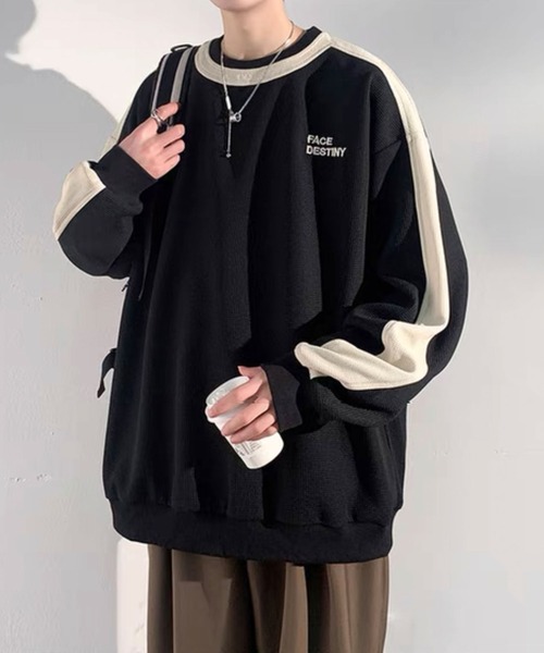 Theater code(シアターコード)の「▲by color cut sew/袖ライン カットソー バイカラー(Tシャツ/カットソー・メンズ・ネイビー/ベージュ/ブラック・2/3)」の4枚目の写真