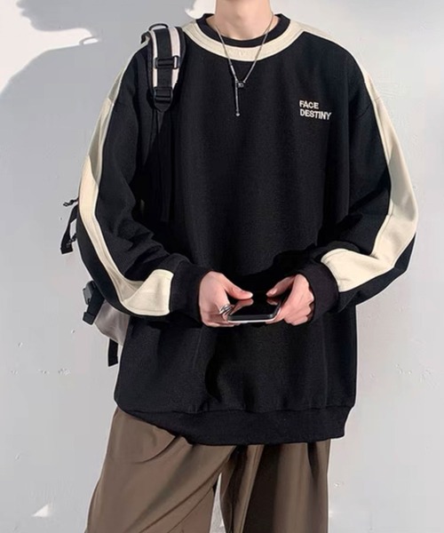 Theater code(シアターコード)の「▲by color cut sew/袖ライン カットソー バイカラー(Tシャツ/カットソー・メンズ・ネイビー/ベージュ/ブラック・2/3)」の7枚目の写真
