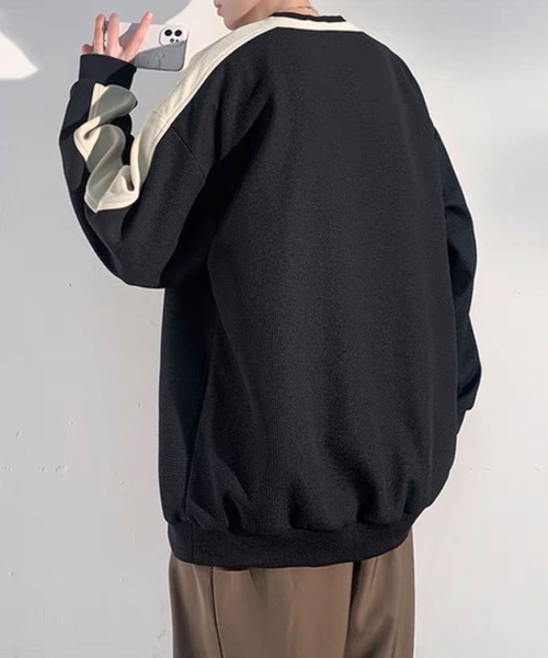 Theater code(シアターコード)の「▲by color cut sew/袖ライン カットソー バイカラー(Tシャツ/カットソー・メンズ・ネイビー/ベージュ/ブラック・2/3)」の8枚目の写真