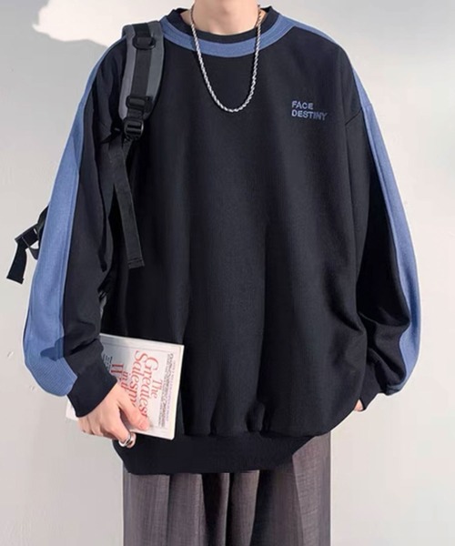 Theater code(シアターコード)の「▲by color cut sew/袖ライン カットソー バイカラー(Tシャツ/カットソー・メンズ・ネイビー/ベージュ/ブラック・2/3)」の14枚目の写真