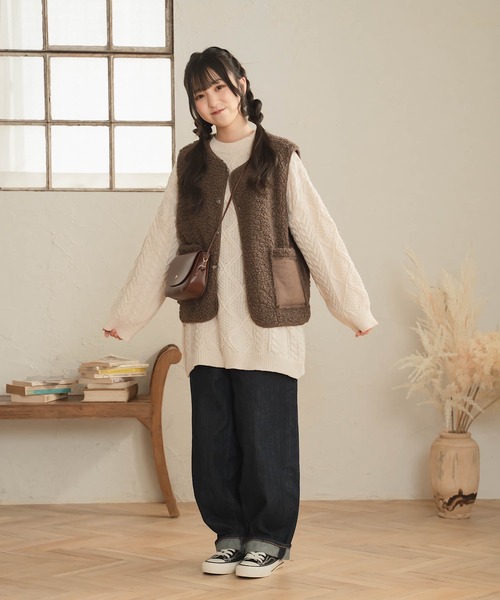 Cham.（チャム）の「オーバーサイズニット（ニット/セーター・レディース・ベージュ・F）」の4枚目の写真