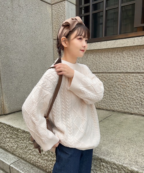 Cham.（チャム）の「オーバーサイズニット（ニット/セーター・レディース・ベージュ・F）」の14枚目の写真