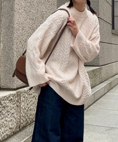 Cham.（チャム）の「オーバーサイズニット（ニット/セーター・レディース・ベージュ・F）」の18枚目の写真
