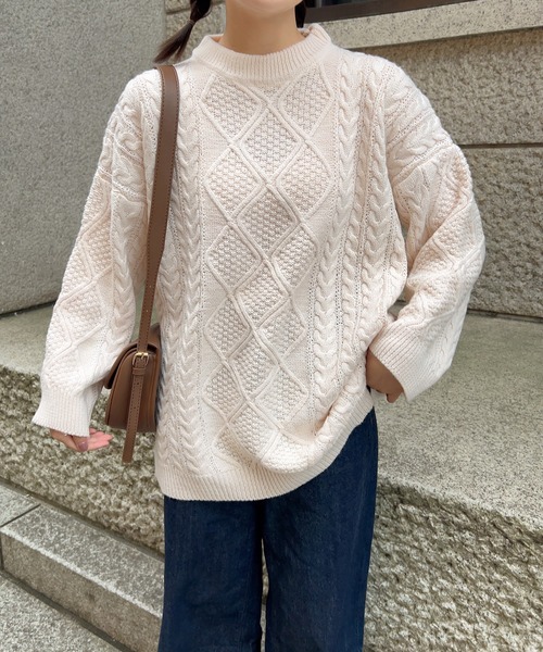 Cham.（チャム）の「オーバーサイズニット（ニット/セーター・レディース・ベージュ・F）」の22枚目の写真