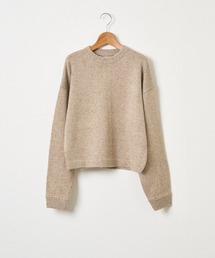 カラーネップクルーネックショートニット