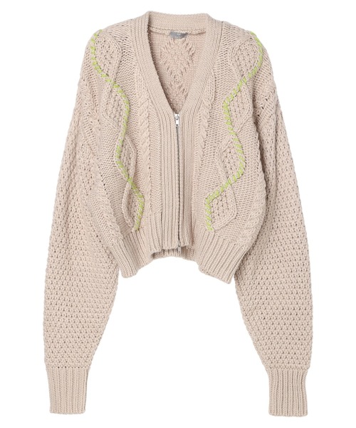 KBF（ケイビーエフ）の「KBF　ハンドステッチケーブルZIPアウター（その他アウター・レディース・アイボリー/ライトグレー・FREE）」の11枚目の写真