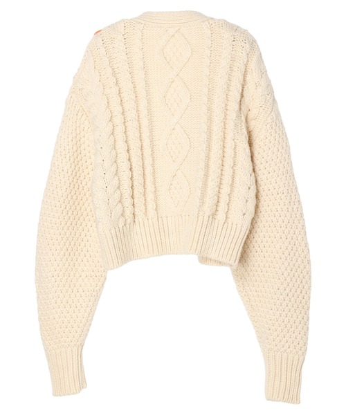 KBF（ケイビーエフ）の「KBF　ハンドステッチケーブルZIPアウター（その他アウター・レディース・アイボリー/ライトグレー・FREE）」の4枚目の写真