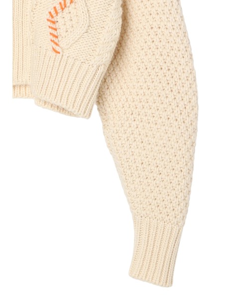 KBF（ケイビーエフ）の「KBF　ハンドステッチケーブルZIPアウター（その他アウター・レディース・アイボリー/ライトグレー・FREE）」の6枚目の写真