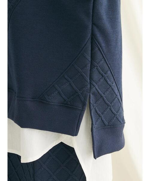 CRAFT STANDARD BOUTIQUE(クラフトスタンダードブティック)の「ふくれジャカード切替プルオーバー(Tシャツ/カットソー・レディース・ネイビー/グレイッシュベージュ・FREE)」の11枚目の写真