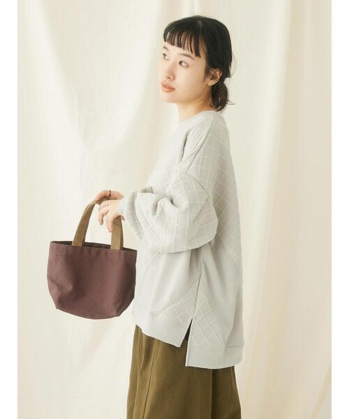 CRAFT STANDARD BOUTIQUE(クラフトスタンダードブティック)の「ふくれジャカード切替プルオーバー(Tシャツ/カットソー・レディース・ネイビー/グレイッシュベージュ・FREE)」の19枚目の写真