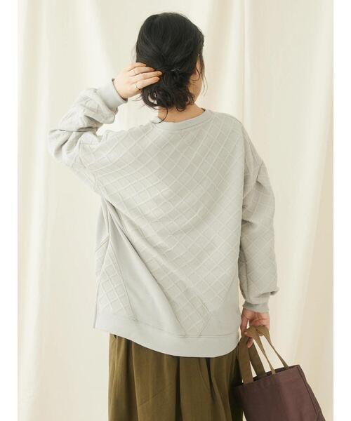 CRAFT STANDARD BOUTIQUE(クラフトスタンダードブティック)の「ふくれジャカード切替プルオーバー(Tシャツ/カットソー・レディース・ネイビー/グレイッシュベージュ・FREE)」の20枚目の写真