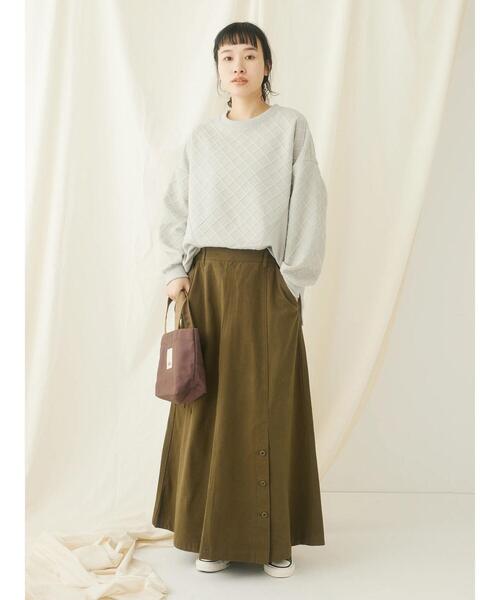 CRAFT STANDARD BOUTIQUE(クラフトスタンダードブティック)の「ふくれジャカード切替プルオーバー(Tシャツ/カットソー・レディース・ネイビー/グレイッシュベージュ・FREE)」の21枚目の写真
