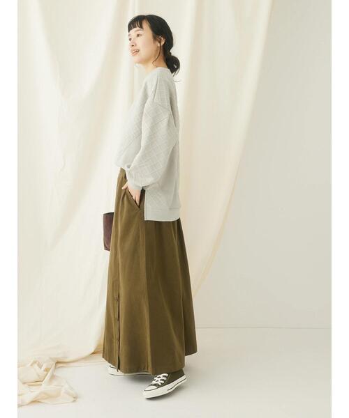 CRAFT STANDARD BOUTIQUE(クラフトスタンダードブティック)の「ふくれジャカード切替プルオーバー(Tシャツ/カットソー・レディース・ネイビー/グレイッシュベージュ・FREE)」の22枚目の写真